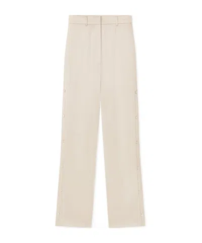 Nanushka Felina Side-button Satin Pants In Nude