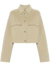 Nanushka Felted Wool-blend Cropped Jacket In Green