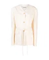 Nanushka Fem Belted Single-breasted Blazer In White