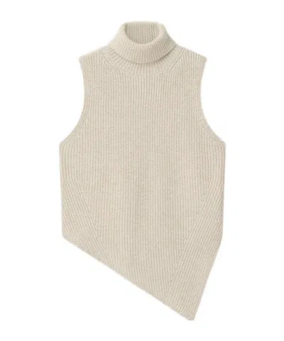 Nanushka Fennec Knitted Turtleneck Vest In Nude