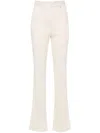 Nanushka Fine-ribbed Bootcut Trousers In Neutrals