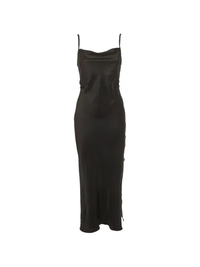 Pre-owned Nanushka Fiore Cowl-neck Midi Dress In Black