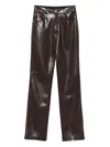 Nanushka Five-pocket Leather Trousers In Brown