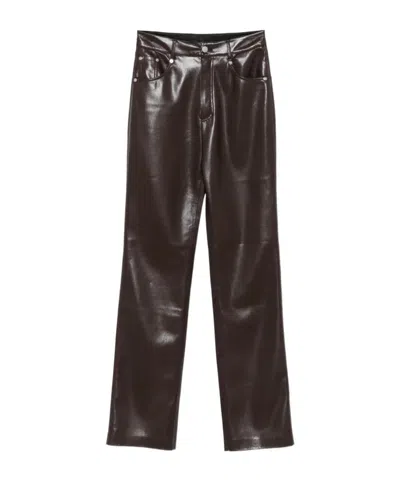 Nanushka Five-pocket Leather Trousers In Animal Print