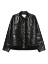 Nanushka Flap-pocket Leather Jacket In Black