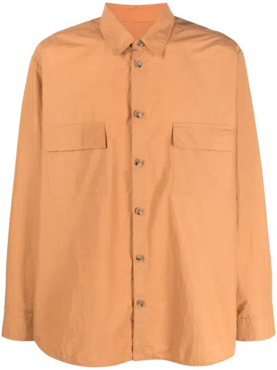 Nanushka Flap-pocket Pyjama Shirt In Brown