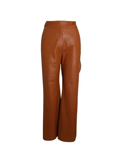 Pre-owned Nanushka Flared-leg Trousers In Brown