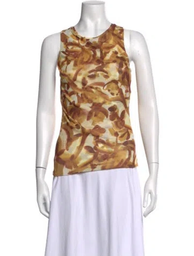 Pre-owned Nanushka Floral Print Crew Neck Top In Multicolor