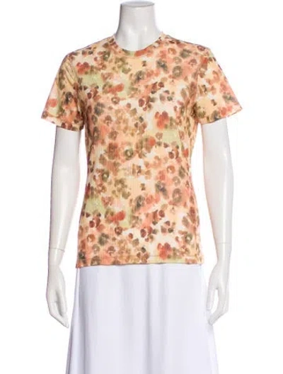 Pre-owned Nanushka Floral Print Crew Neck Top In Neutral