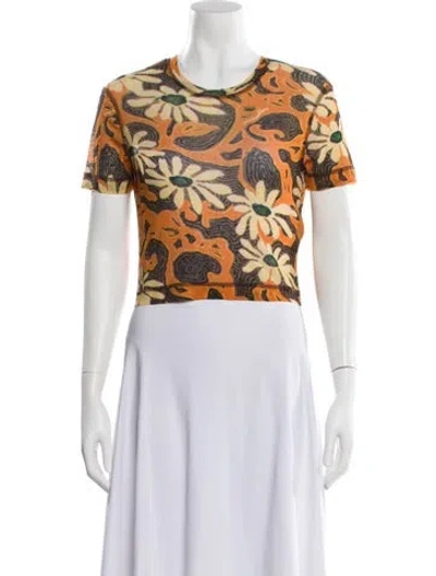 Pre-owned Nanushka Floral Print Crew Neck Top W/ Tags In Multi