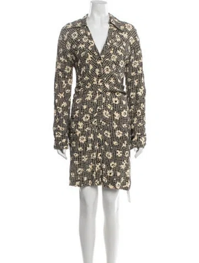 Pre-owned Nanushka Floral Print Mini Dress In Black