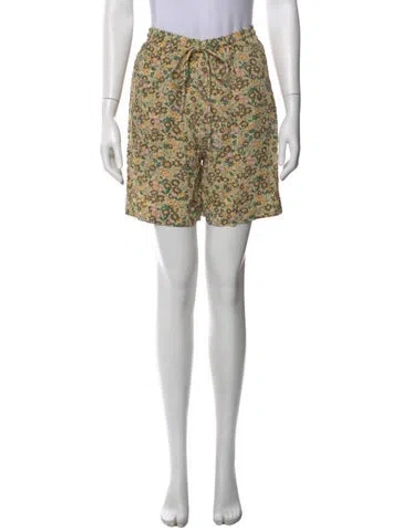 Pre-owned Nanushka Floral Print Mini Shorts In Neutral