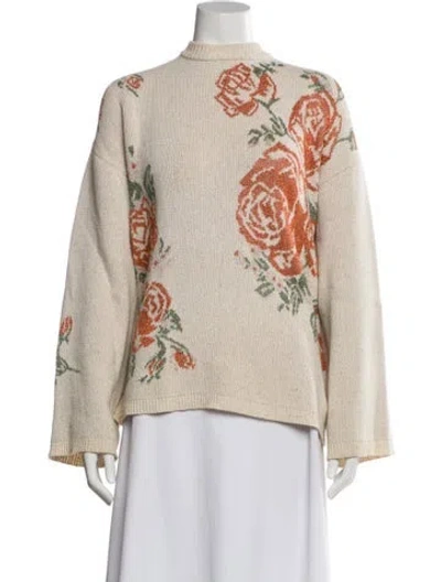 Pre-owned Nanushka Floral Print Mock Neck Sweater