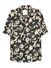 Nanushka Floral-print Short-sleeve Shirt In Black