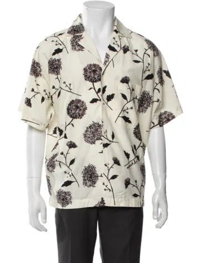 Pre-owned Nanushka Floral Print Short Sleeve Shirt In Neutral