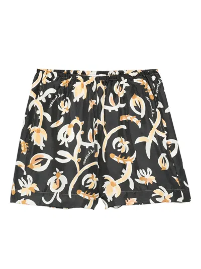 Nanushka Floral-print Shorts In Black
