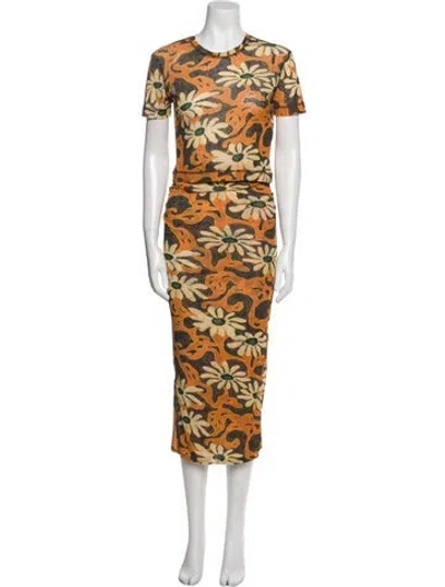 Pre-owned Nanushka Floral Print Skirt Set In Multi