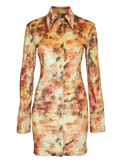 Pre-owned Nanushka Floral-print Velvet Dress