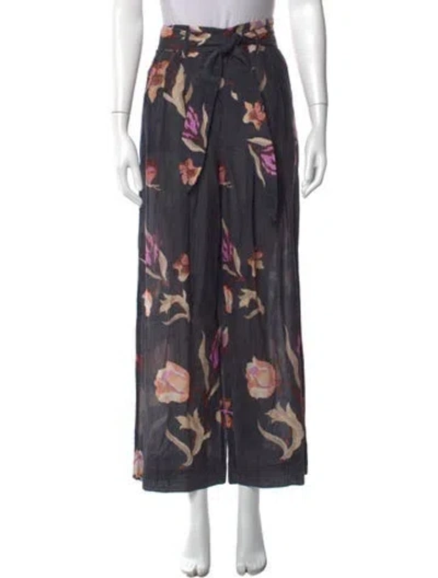Pre-owned Nanushka Floral Print Wide Leg Pants In Multi