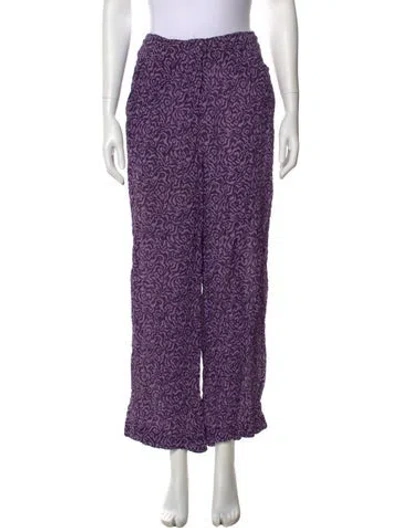 Pre-owned Nanushka Floral Print Wide Leg Pants In Purple