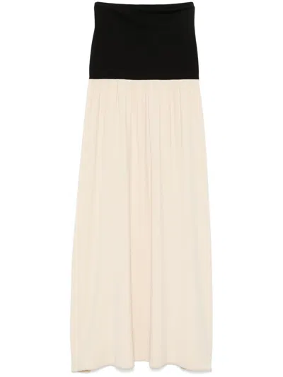 Nanushka Fluted Maxi Skirt In Neutrals