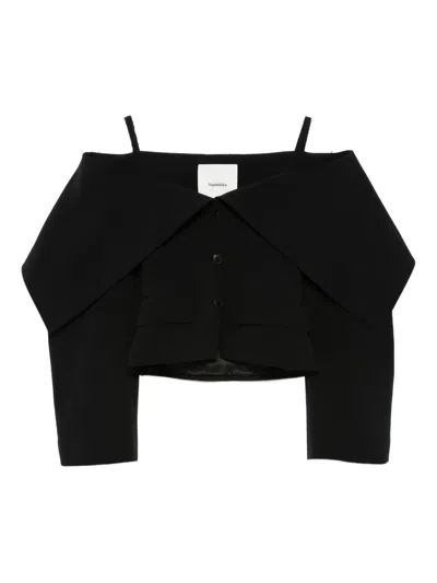 Nanushka Foldback-neckline Blazer In Black