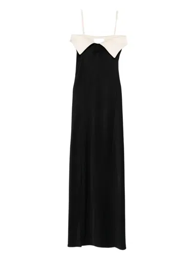 Nanushka Folded-neckline Maxi Dress In Black