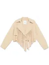 Nanushka Fringe-detail Jacket In Neutrals