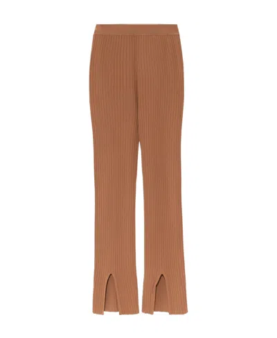 Nanushka Front-slit Leggings In Brown