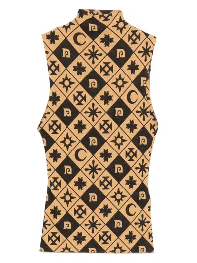 Nanushka Geometric-pattern Sleeveless Top In Neutral