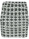 Nanushka Geometric-print Mini Skirt In Green