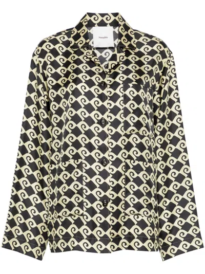 Nanushka Geometric Shirt In Nude