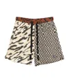 Nanushka Geometric-pattern Shorts In Brown