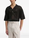 Nanushka Graphic-pattern Mesh Polo Shirt In Black