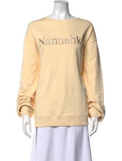 Pre-owned Nanushka Graphic Print Crew Neck Sweatshirt In Neutrals