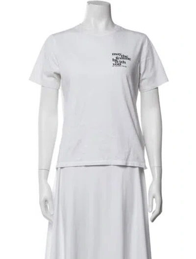 Pre-owned Nanushka Graphic Print Crew Neck T-shirt In White