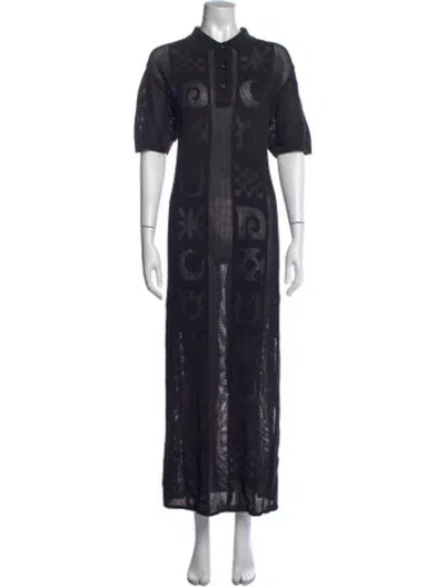 Pre-owned Nanushka Graphic Print Long Dress In Black