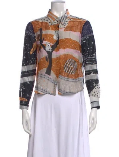 Pre-owned Nanushka Graphic Print Long Sleeve Top In Multicolor