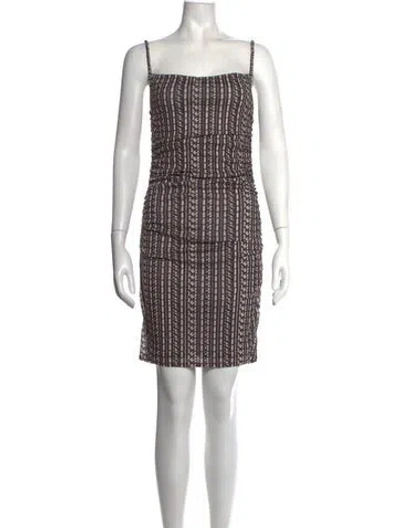 Pre-owned Nanushka Graphic Print Mini Dress In Brown