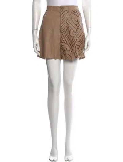 Pre-owned Nanushka Graphic Print Mini Shorts In Neutrals