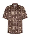 Nanushka Graphic-print Silk Shirt In Brown