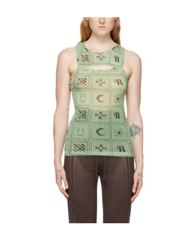 Nanushka Green Lio Tank Top In Green Totem