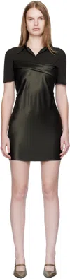 Nanushka Gray & Green Heceta Minidress