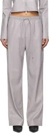 Nanushka Calie Faux Leather Relaxed Pants In Gry Grey
