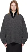 Nanushka Zip-up Sweater In Gray