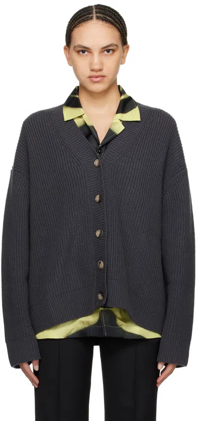 Nanushka Gray Laran Cardigan In Schoolgrey