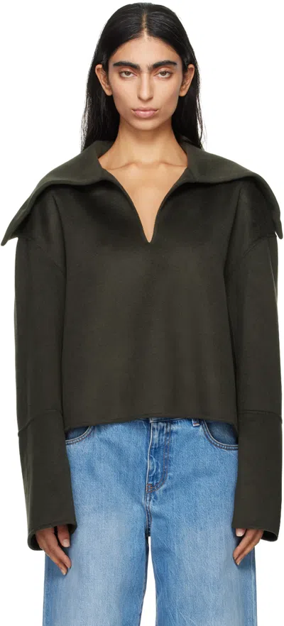 Nanushka Gray Maxe Sweater In Anthracite