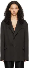 Nanushka Gray Sea Blazer In Anthracite