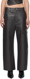 Nanushka Green Abrah Regenerated Leather Pants In Midnight Green