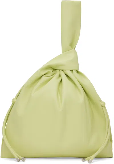 Nanushka Green Jen Drawstring Vegan Leather Pouch In Shadow Lime